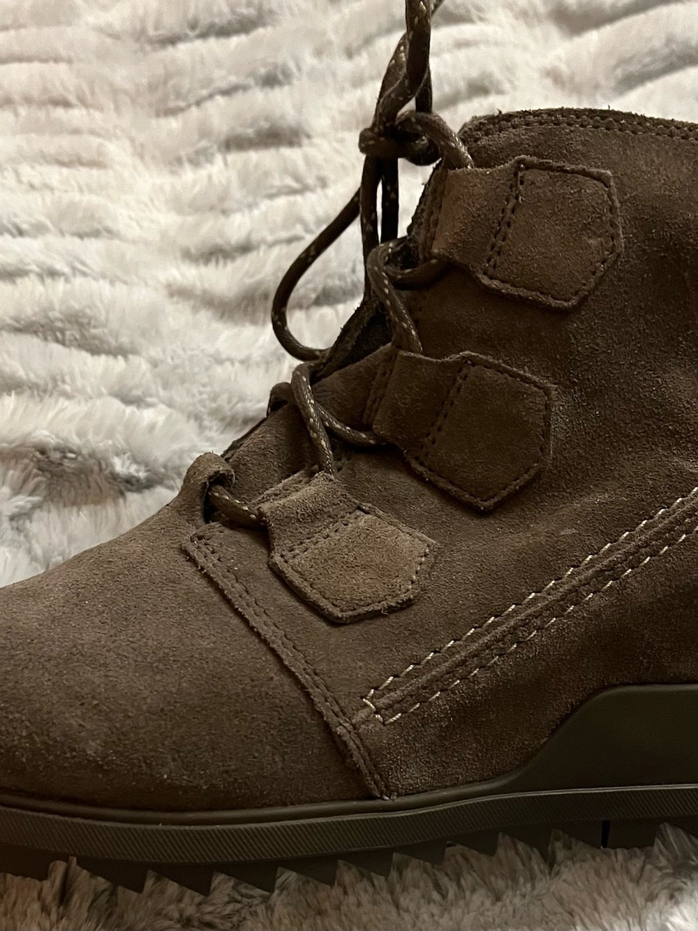 Sorel Brown Suede Lace-Up Ankle Boots - Picture 3 of 5